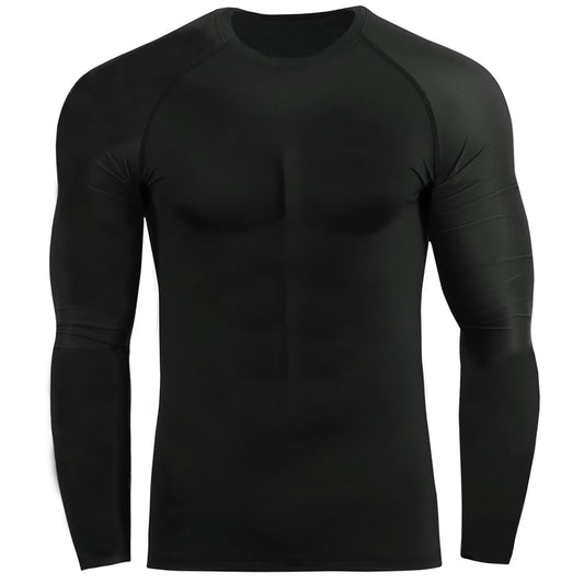 ROAR MMA Black Rash Guard Fight Training Gym Fitness Full Sleeve Workout Shirt - Roar-int