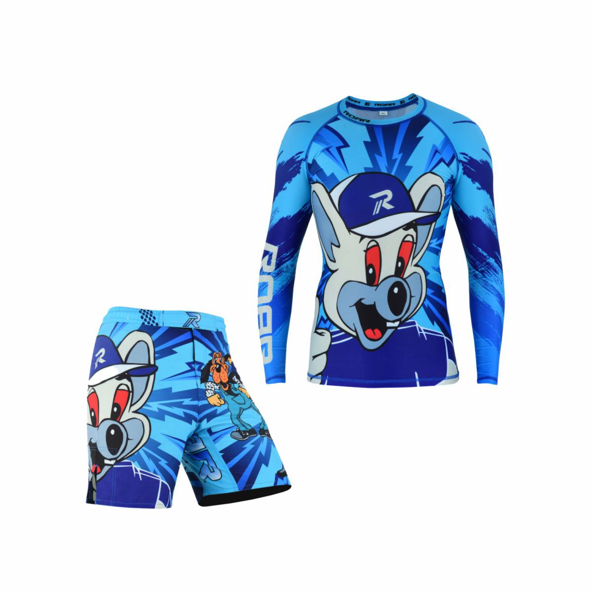 ROAR Kids MMA Shorts & Rashguard Cage Athletic Grappling Muay Thai Trunk Shorts