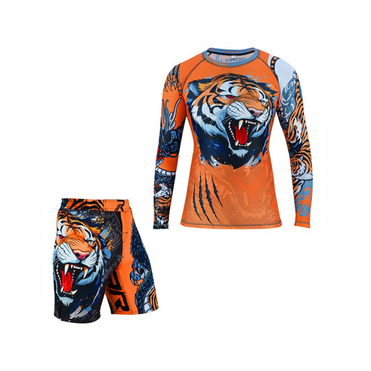 ROAR Kids MMA Shorts & Rash guard-Cage Athletic Grappling Muay Thai Trunk Shorts