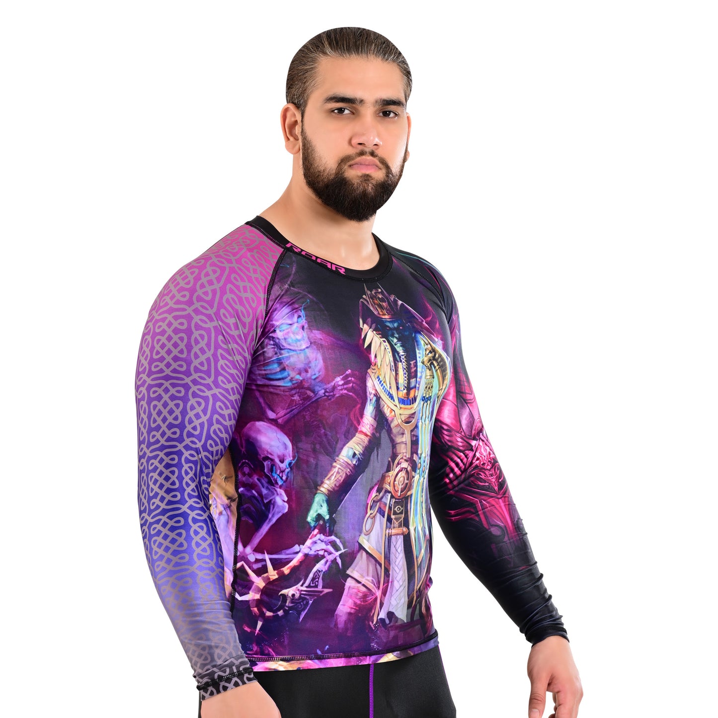 ROAR MMA Anubis Rash Guard Fight Training Gym Fitness Full Sleeve Workout BJJ Shirt