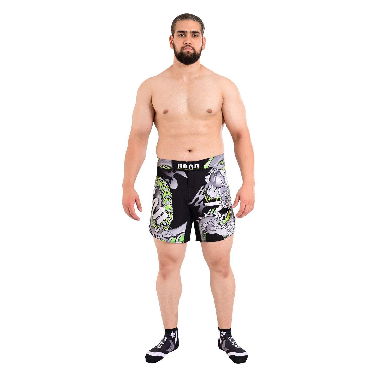 ROAR Kick Boxing MMA Cage Fight Darken Green Men Shorts