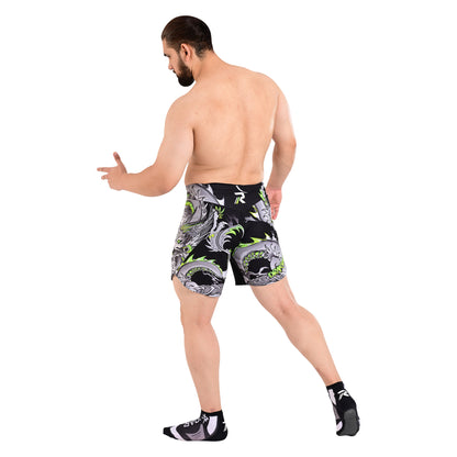 ROAR Kick Boxing MMA Cage Fight Darken Green Men Shorts