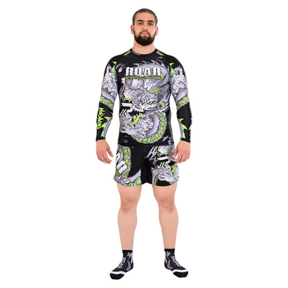 ROAR Kick Boxing MMA Cage Fight Darken Green Men Shorts