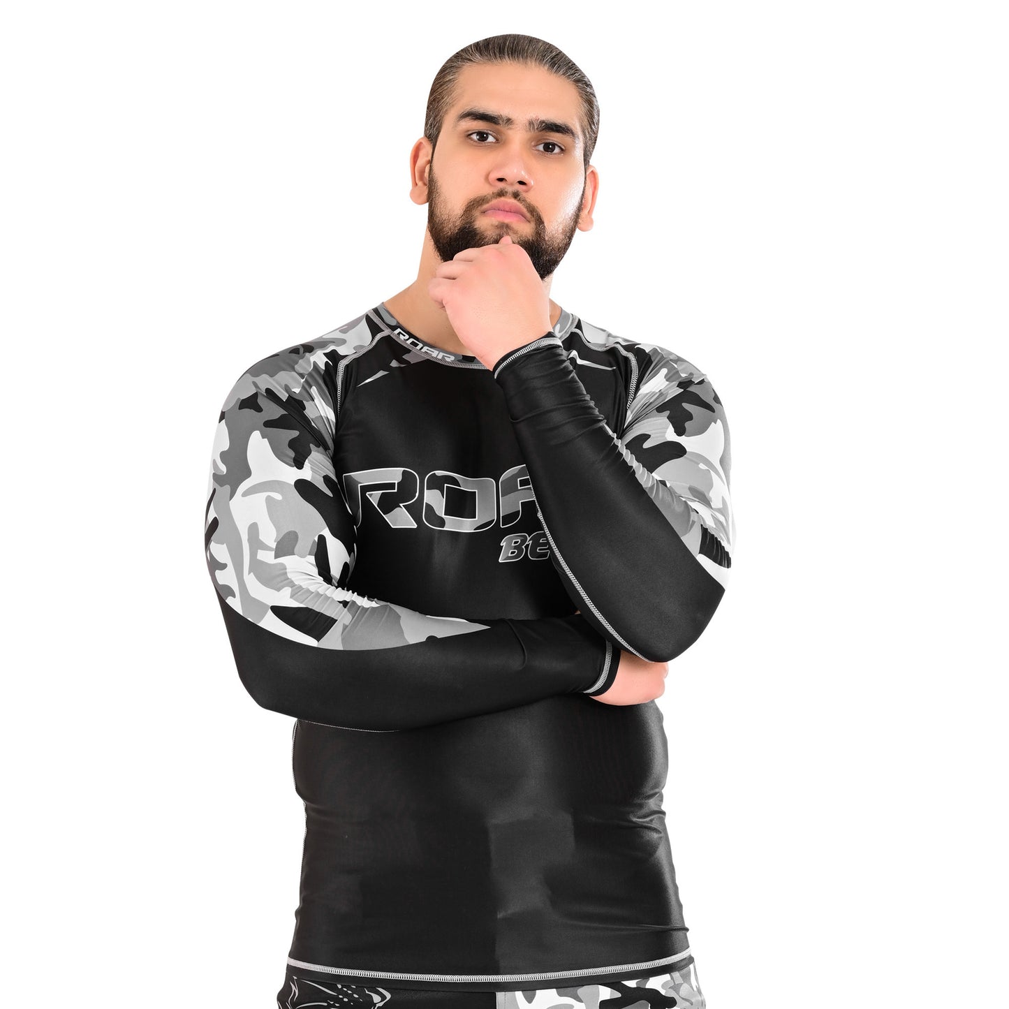 ROAR MMA NoGi Compression Long Sleeve Camo style Bjj Rash Guard For Men