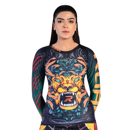 ROAR Ladies MMA Rash Guard Lion Snake