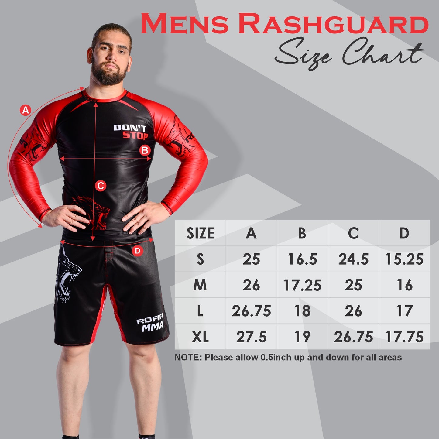 Roar Bjj Nogi Compression Long Sleeve Rash guard for men.