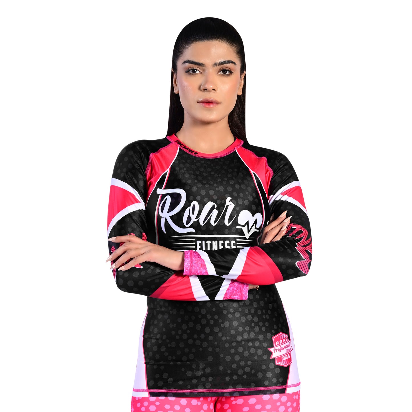 ROAR Ladies MMA Rash Guard PF Pink