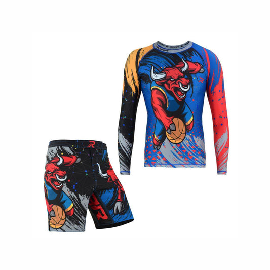 ROAR Kids MMA Shorts & Rashguard Cage Athletic Grappling Muay Thai Trunk Shorts